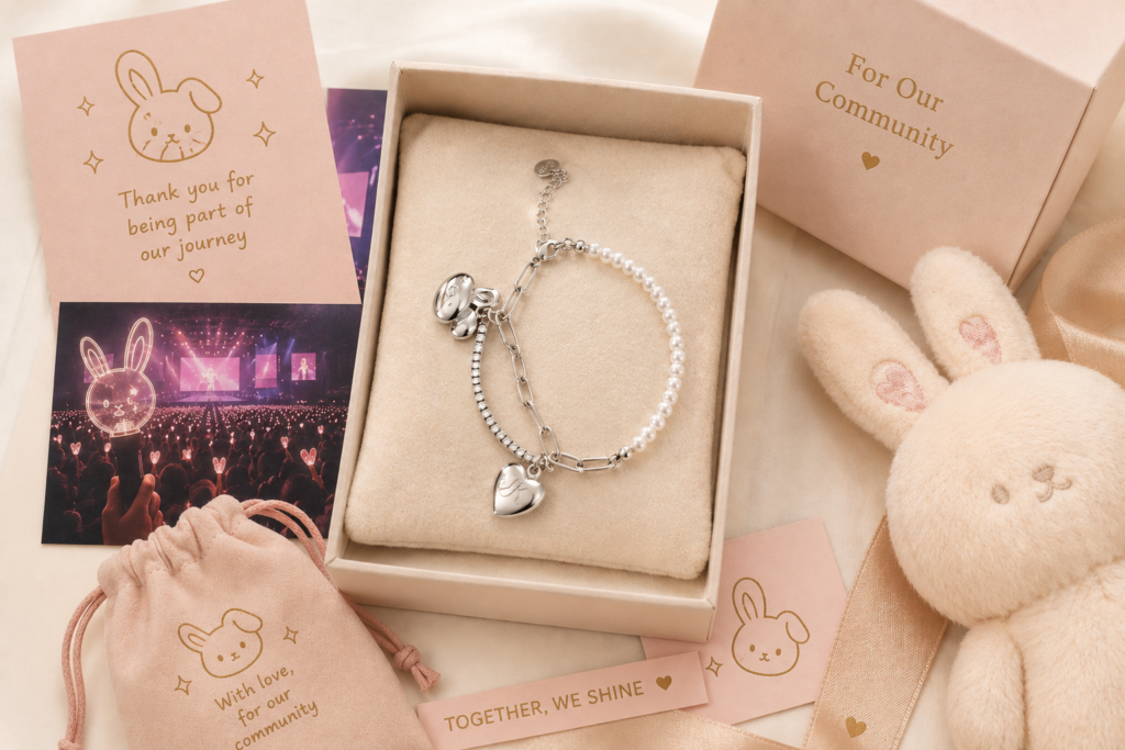Custom rabbit bracelet developed for a fan community jewelry project