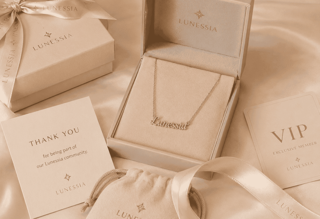 Custom name necklace developed for a European brand VIP customer gift project